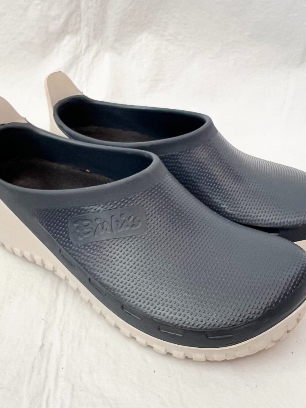 Birkenstock clogs Active Birki navy blue white rubber womens 38 US 7 narrow mule
